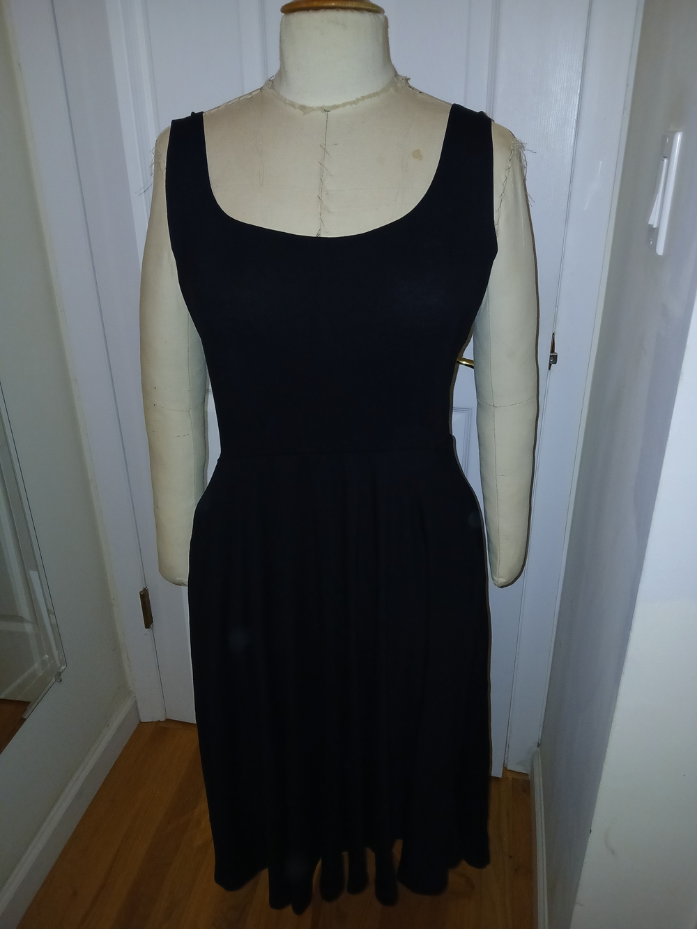 Reformation Black Scoop Neck Sleeveless Midi Dress
